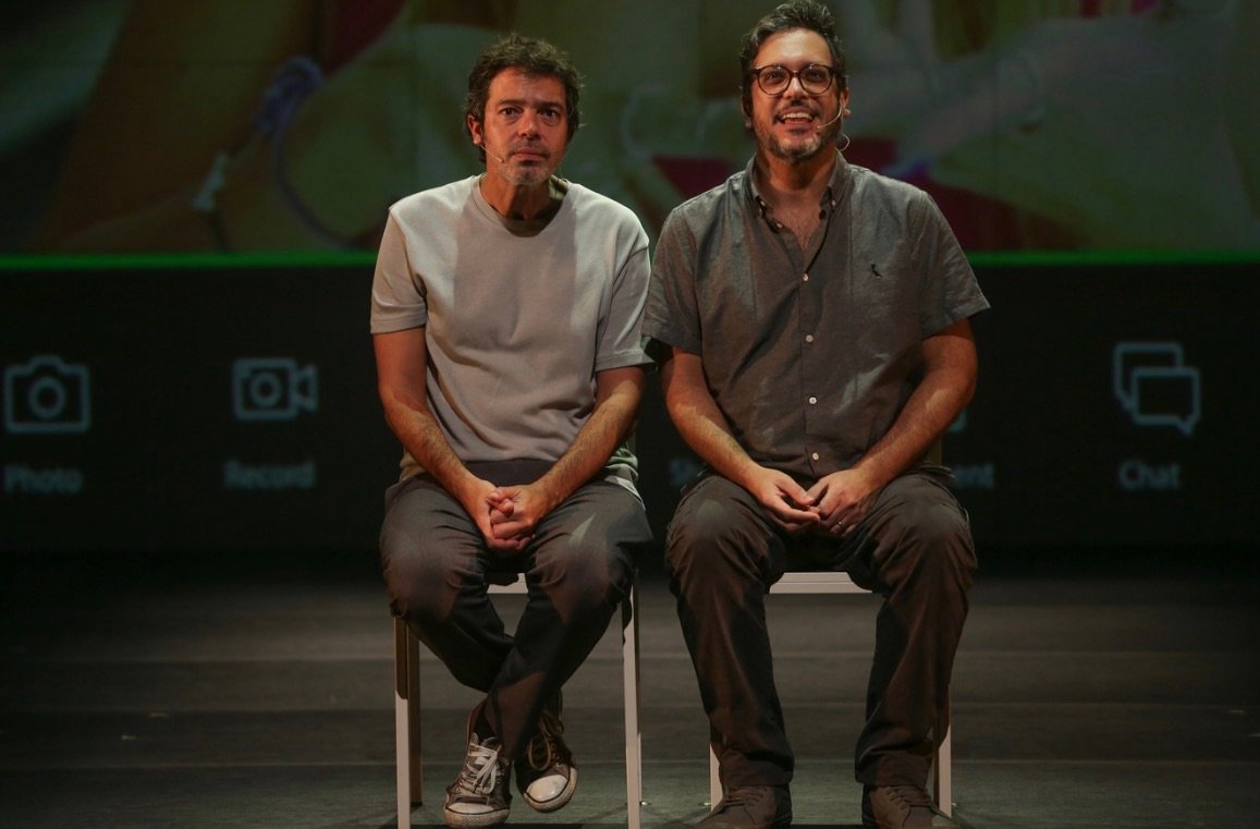 Lúcio Mauro Filho e Bruno Mazzeo celebram a amizade e em comédia no Teatro da Ufes