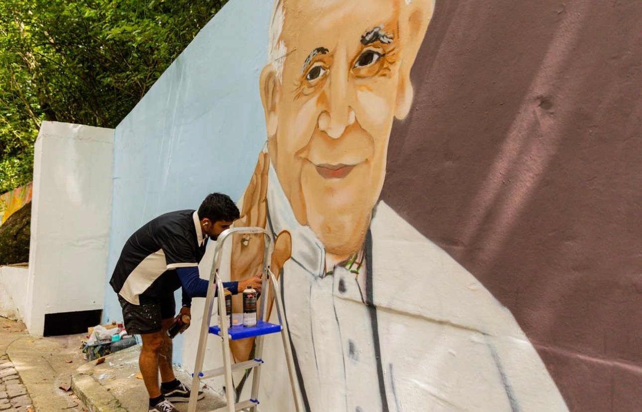 Quatro artistas levam grafite e fé para a subida ao Convento na Festa da Penha 2026