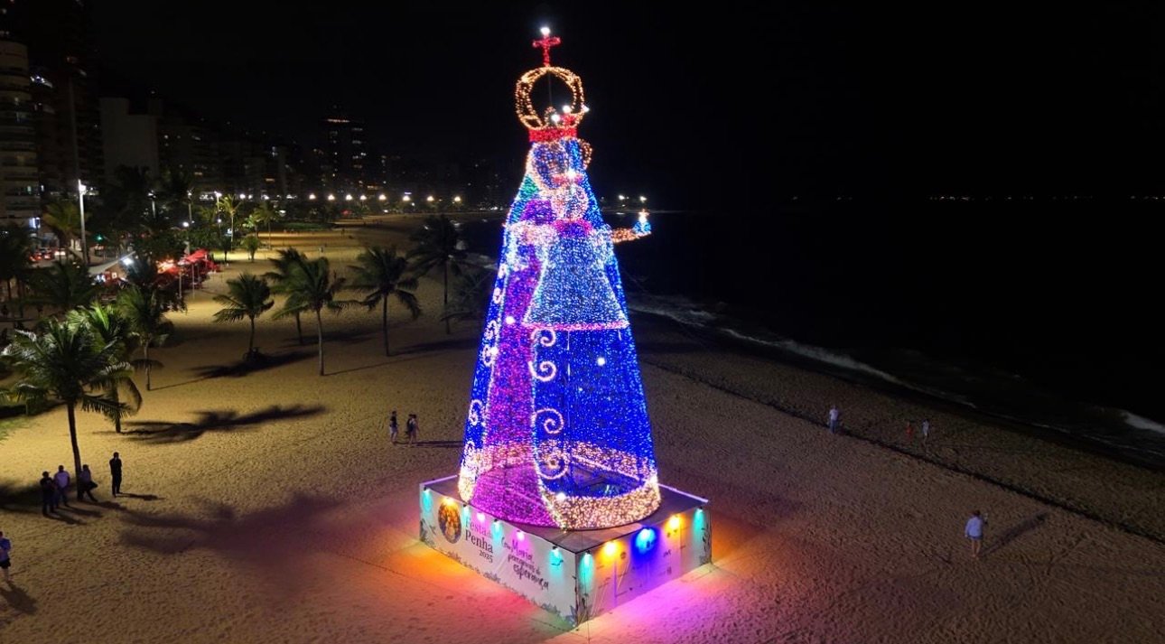 Imagem luminosa de Nossa Senhora da Penha será acesa no nomingo em Vila Velha