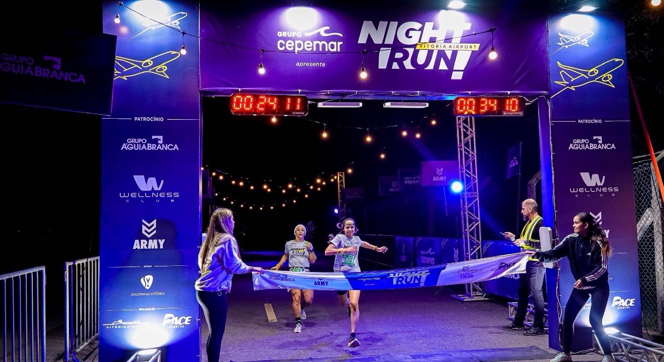 Corrida noturna leva atletas para a pista do Aeroporto de Vitória em novembro