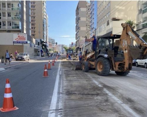 Começa retirada do canteiro central na Rodovia do Sol após implantação de binário